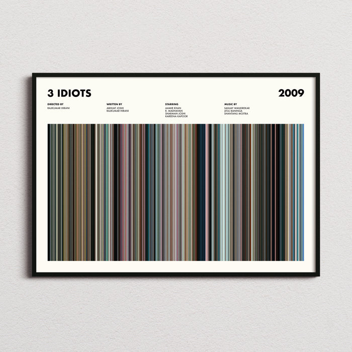 3 Idiots Movie Barcode Poster