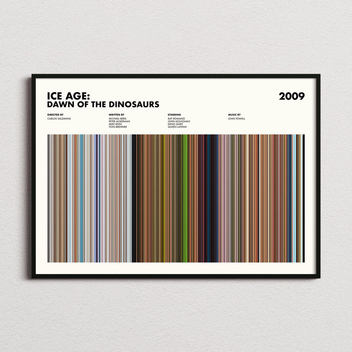 Ice Age Dawn of the Dinosaurs Movie Barcode Poster
