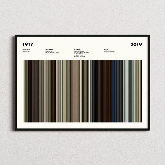 1917 Movie Barcode Poster