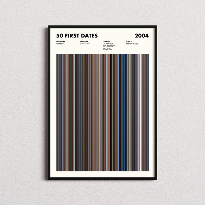 50 First Dates Movie Barcode Poster