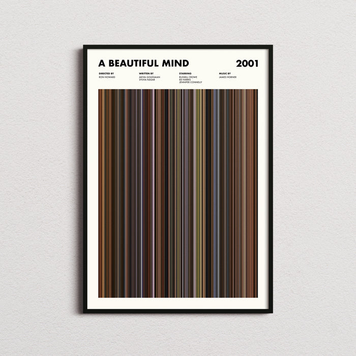 A Beautiful Mind Movie Barcode Poster