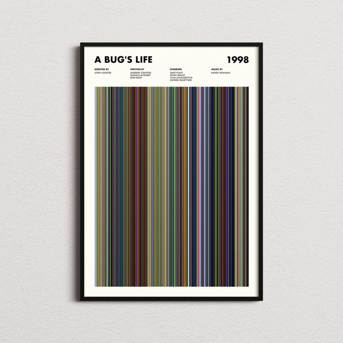 A Bug's Life Movie Barcode Poster