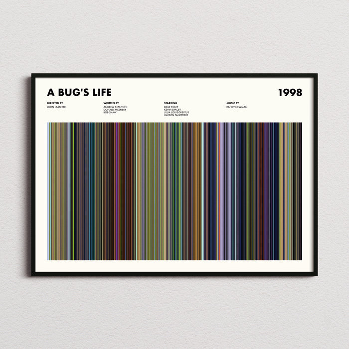 A Bug's Life Movie Barcode Poster