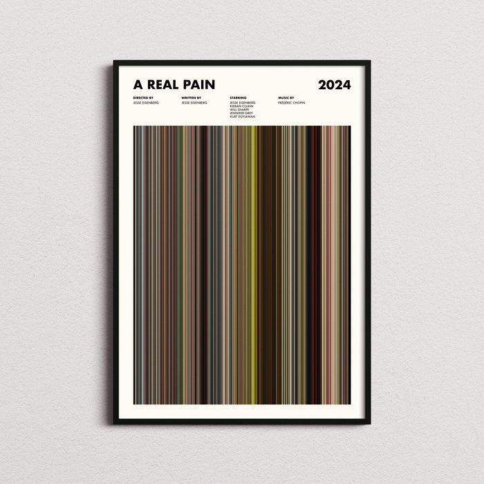 A Real Pain Movie Barcode Poster