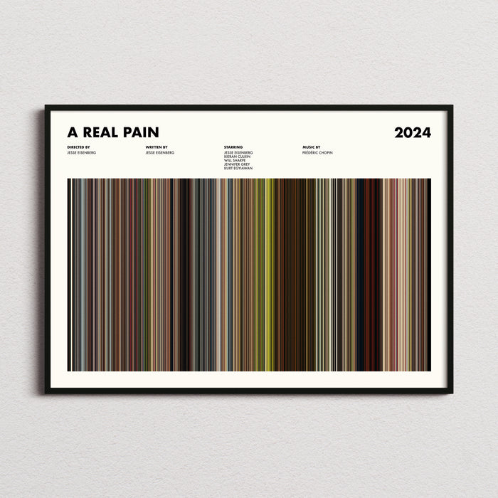 A Real Pain Movie Barcode Poster