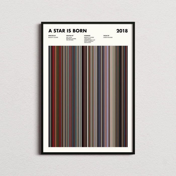A Star Is Born Movie Barcode Poster