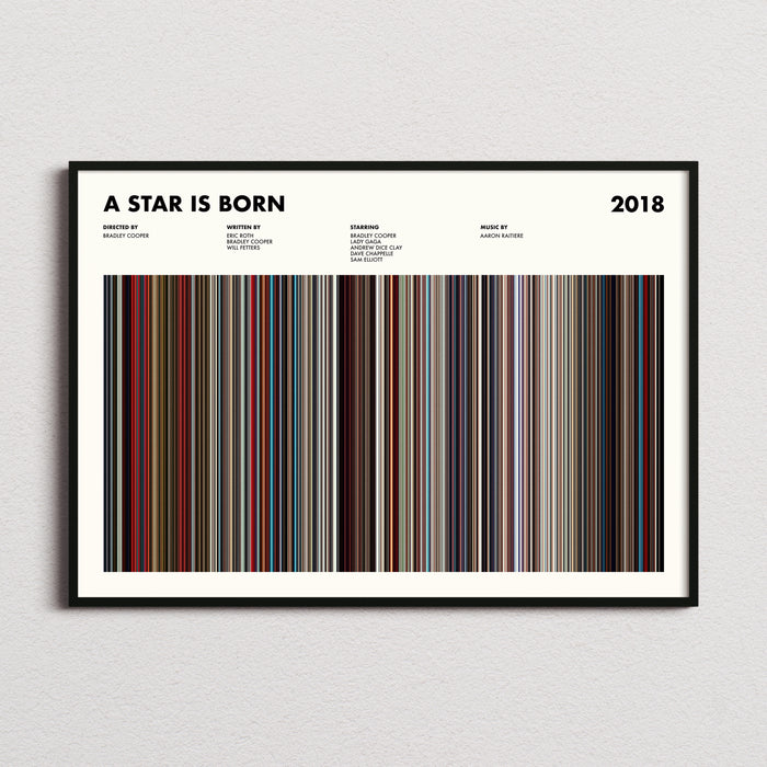 A Star Is Born Movie Barcode Poster