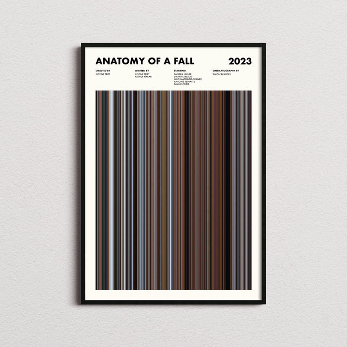 Anatomy of a Fall Movie Barcode Poster