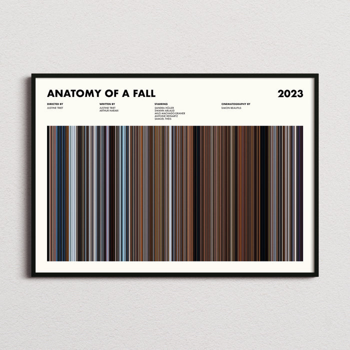 Anatomy of a Fall Movie Barcode Poster