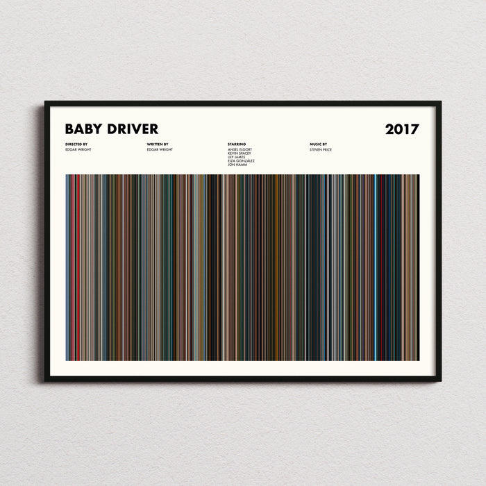 Baby Driver Movie Barcode Poster