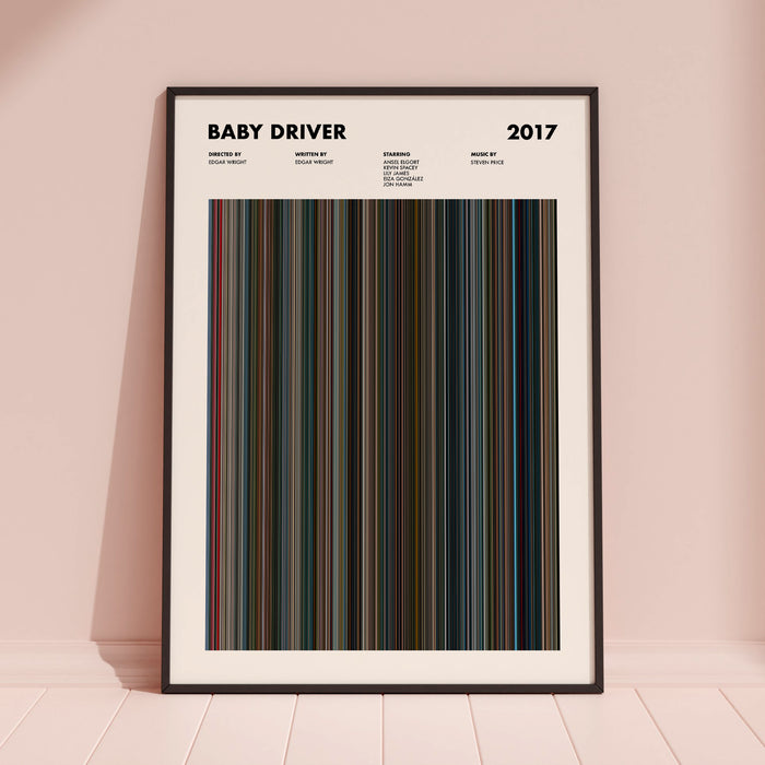Baby Driver Movie Barcode Poster
