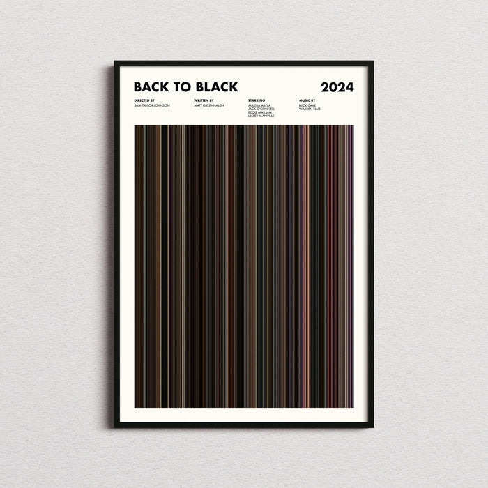Back to Black Movie Barcode Poster