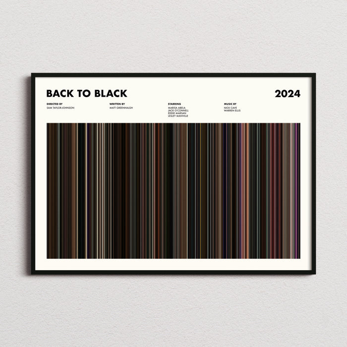 Back to Black Movie Barcode Poster