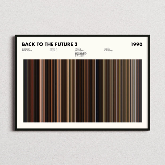 Back to the Future 3 Movie Barcode Poster