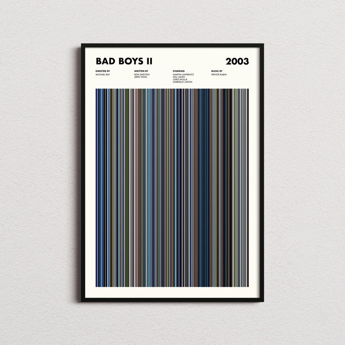 Bad Boys 2 Movie Barcode Poster