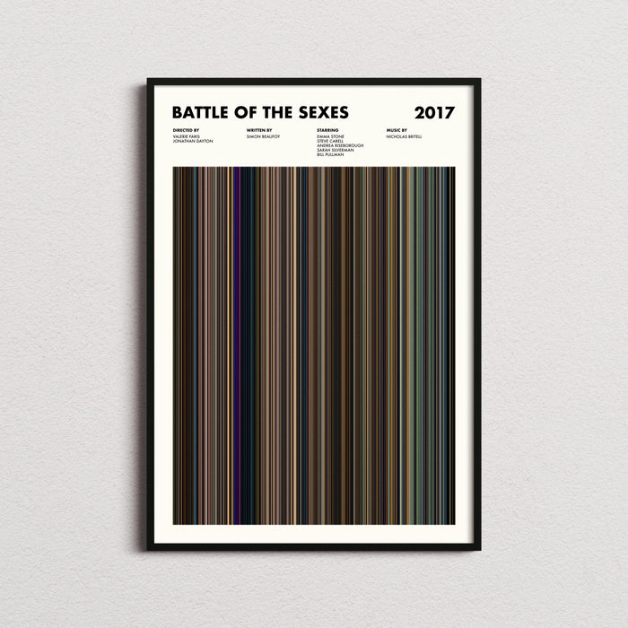 Battle of the Sexes Movie Barcode Poster