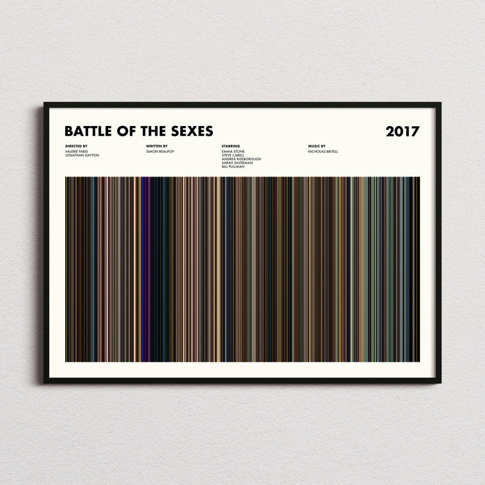 Battle of the Sexes Movie Barcode Poster