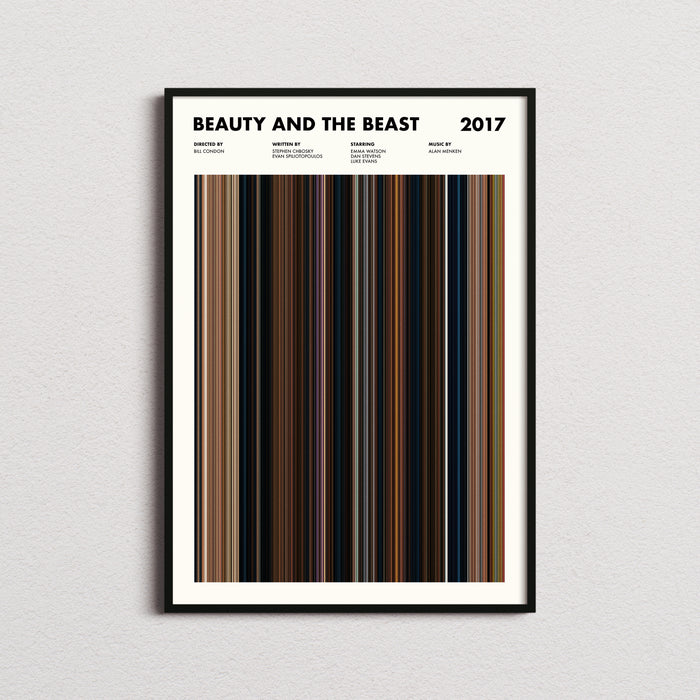 Beauty and the Beast 2017 Movie Barcode Poster