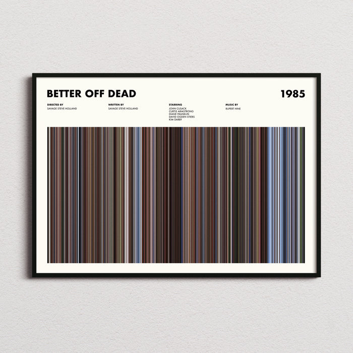 Better Off Dead Movie Barcode Poster