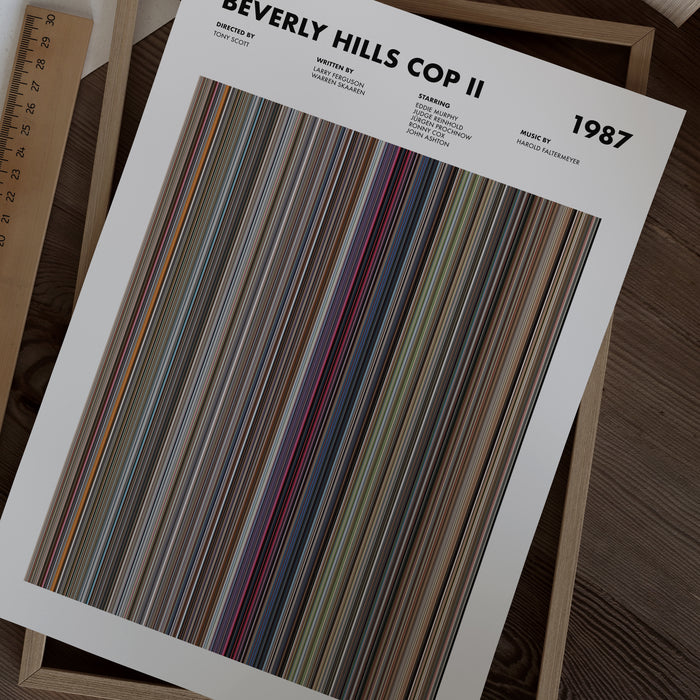 Beverly Hills Cop 2 Movie Barcode Poster
