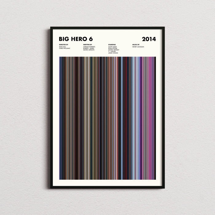 Big Hero 6 Movie Barcode Poster