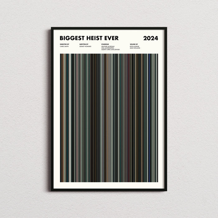 Biggest Heist Ever Movie Barcode Poster