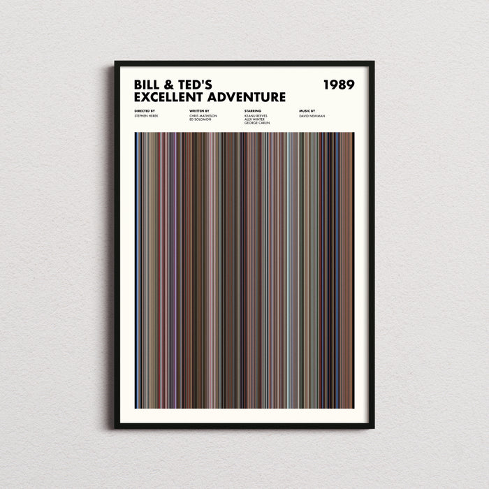Bill and Ted's Excellent Adventure Movie Barcode Poster