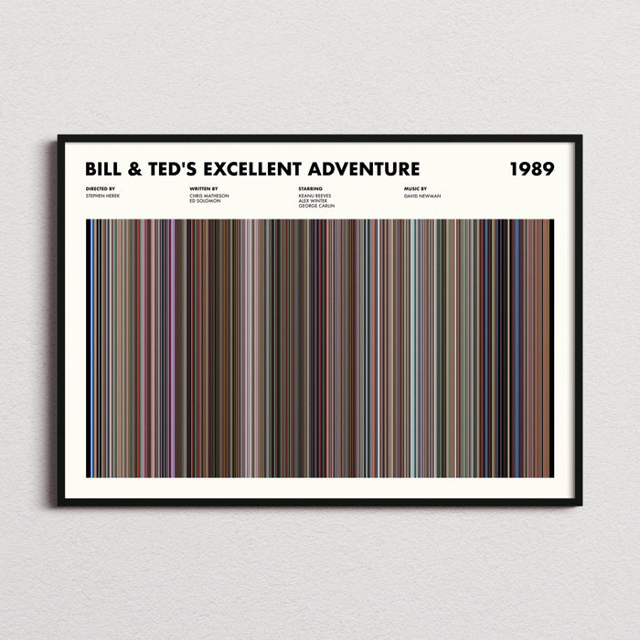 Bill and Ted's Excellent Adventure Movie Barcode Poster