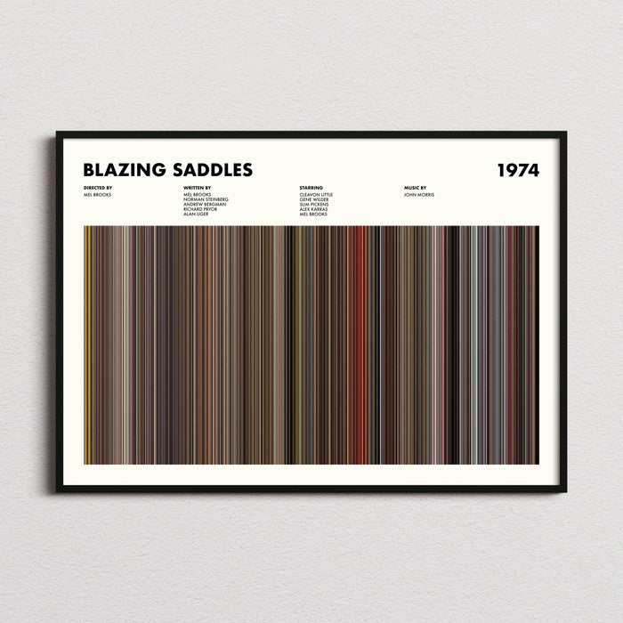 Blazing Saddles Movie Barcode Poster