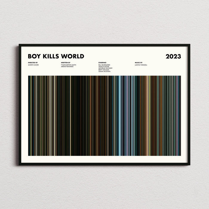 Boy Kills World Movie Barcode Poster