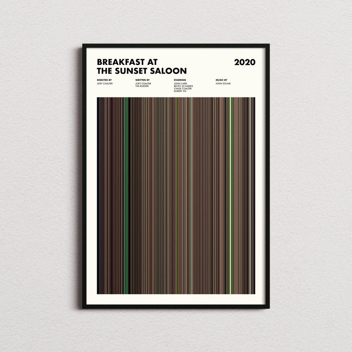 Breakfast at the Sunset Saloon Movie Barcode Poster