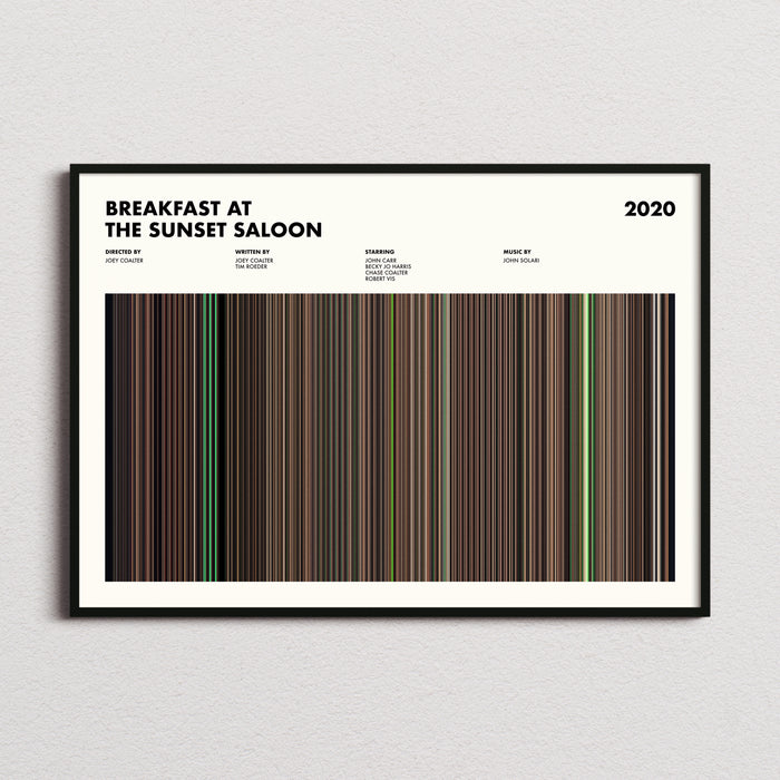 Breakfast at the Sunset Saloon Movie Barcode Poster