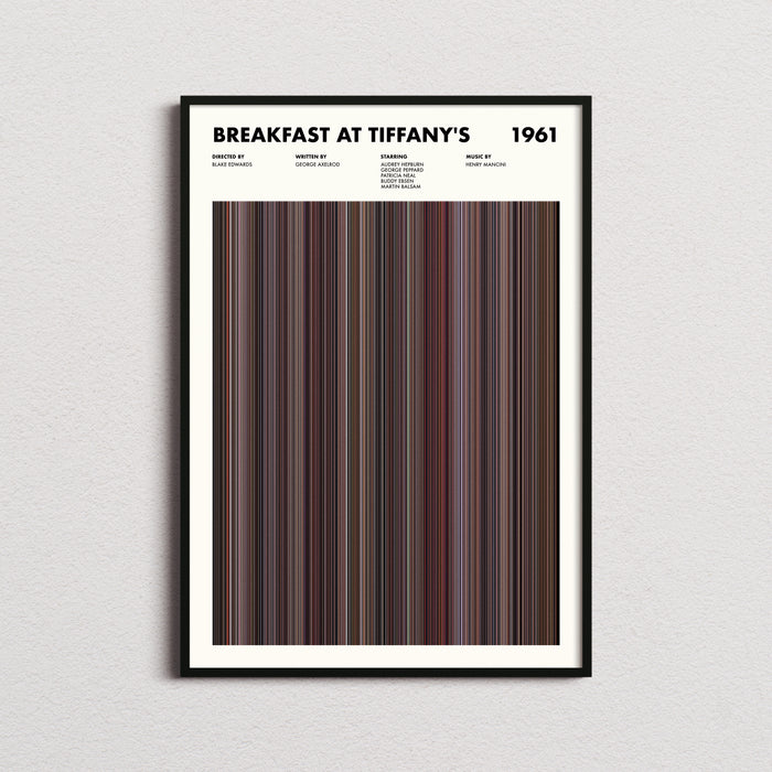 Breakfast at Tiffanys Movie Barcode Poster