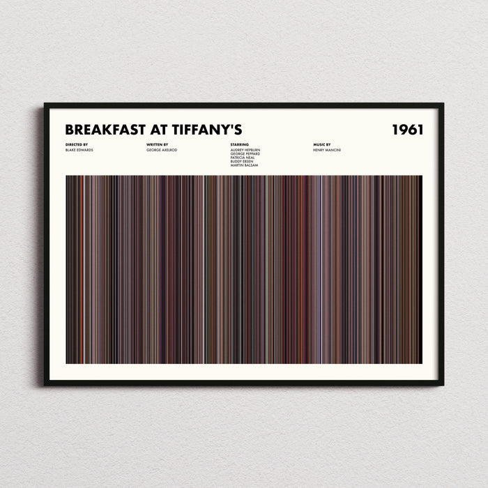 Breakfast at Tiffanys Movie Barcode Poster