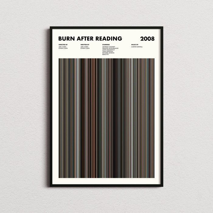 Burn After Reading Movie Barcode Poster