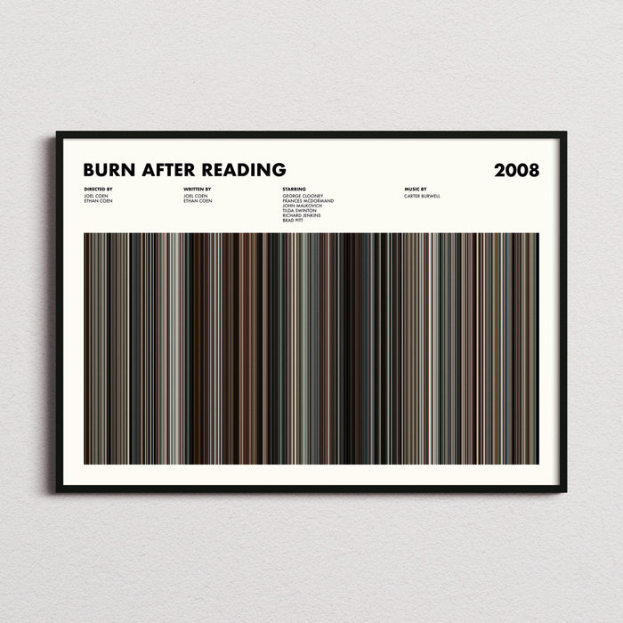 Burn After Reading Movie Barcode Poster