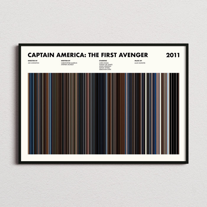 Captain America the First Avenger Movie Barcode Poster