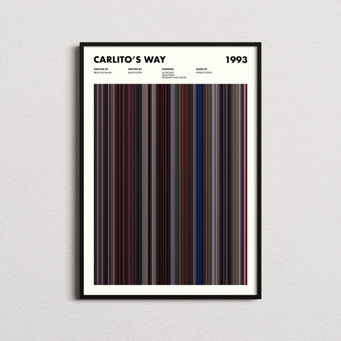 Carlitos Way Movie Barcode Poster
