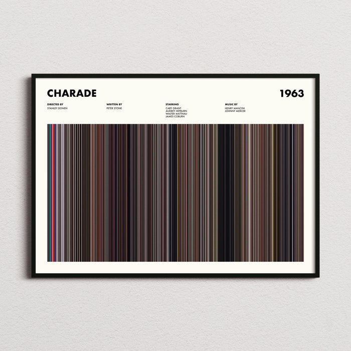 Charade Movie Barcode Poster