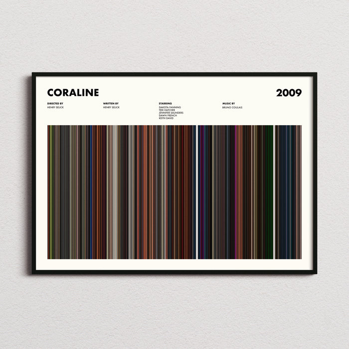 Coraline Movie Barcode Poster