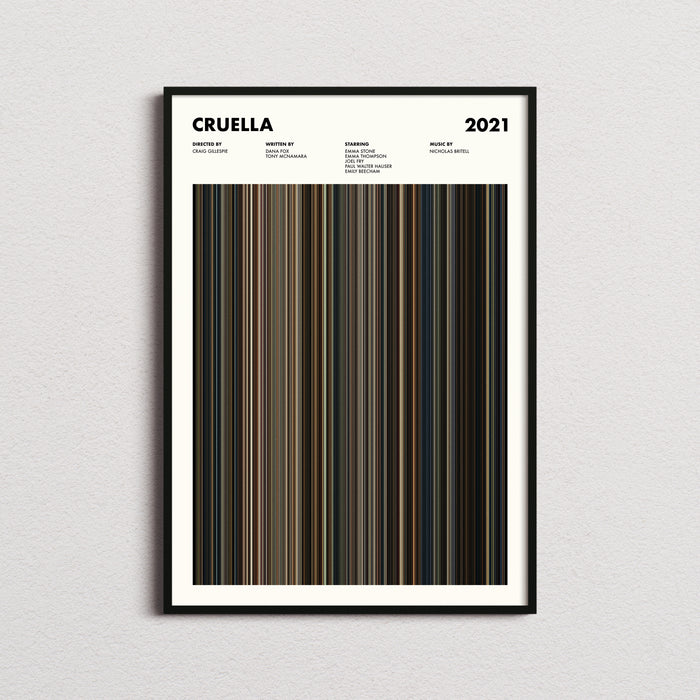 Cruella Movie Barcode Poster
