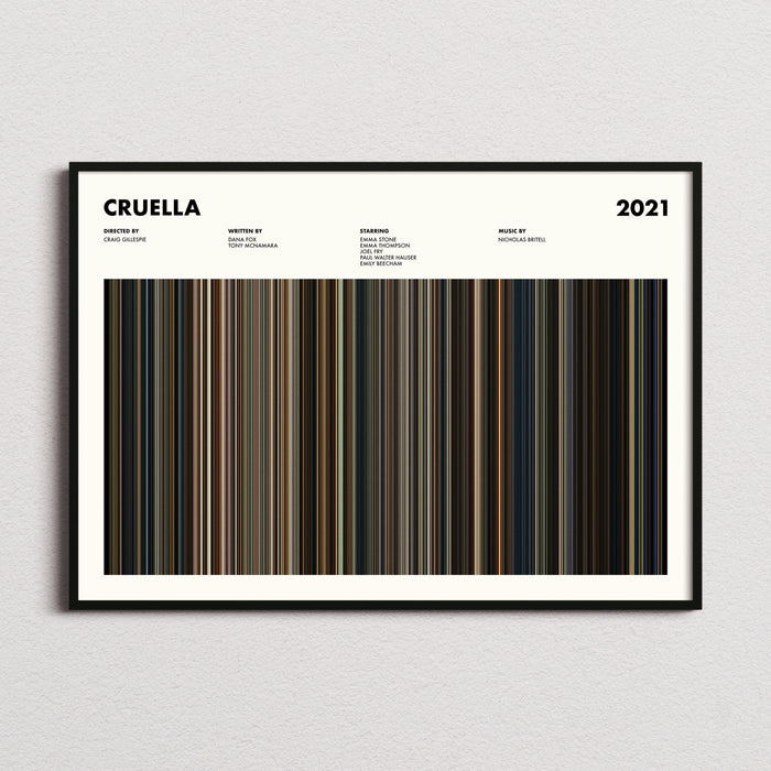 Cruella Movie Barcode Poster