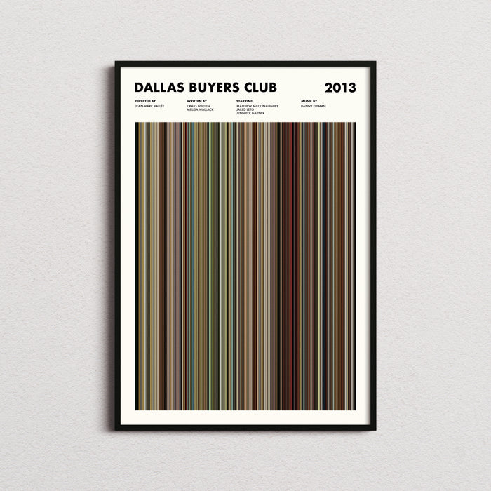 Dallas Buyers Club Movie Barcode Poster