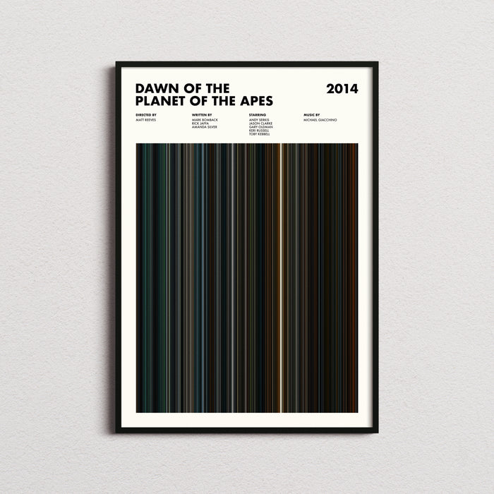 Dawn of the Planet of the Apes Movie Barcode Poster