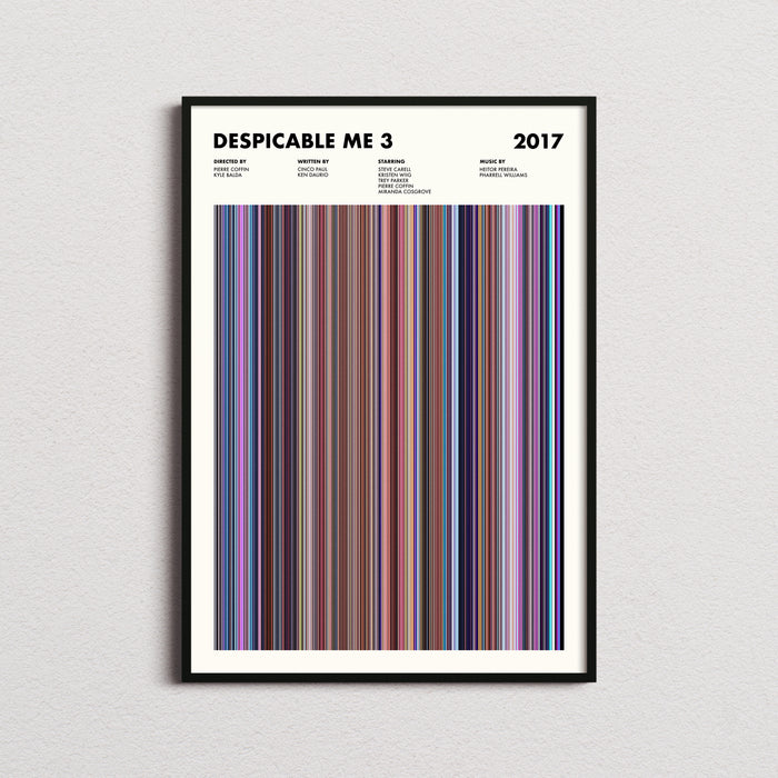 Despicable Me 3 Movie Barcode Poster