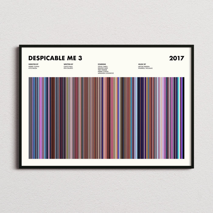 Despicable Me 3 Movie Barcode Poster