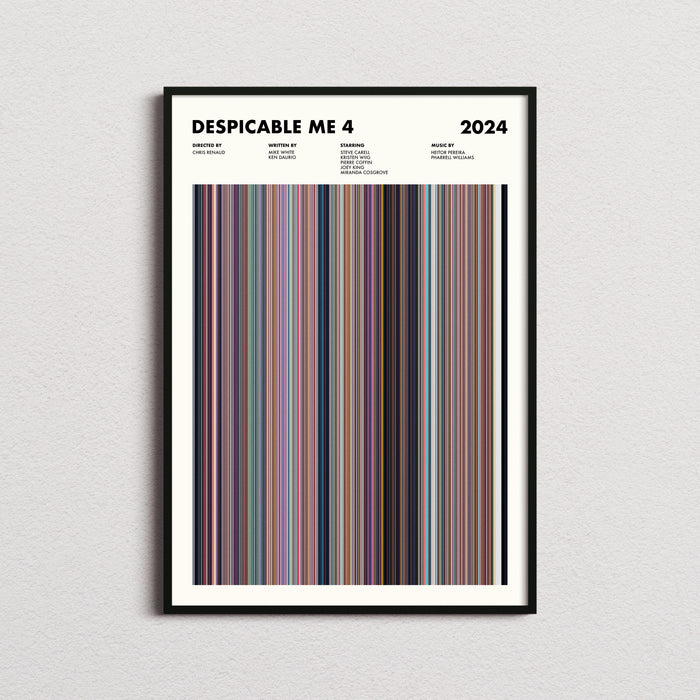 Despicable Me 4 Movie Barcode Poster