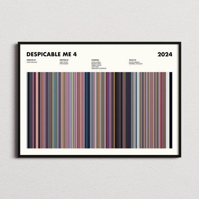 Despicable Me 4 Movie Barcode Poster