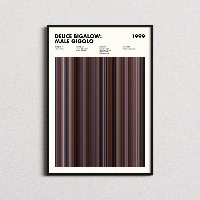 Deuce Bigalow Male Gigolo Movie Barcode Poster