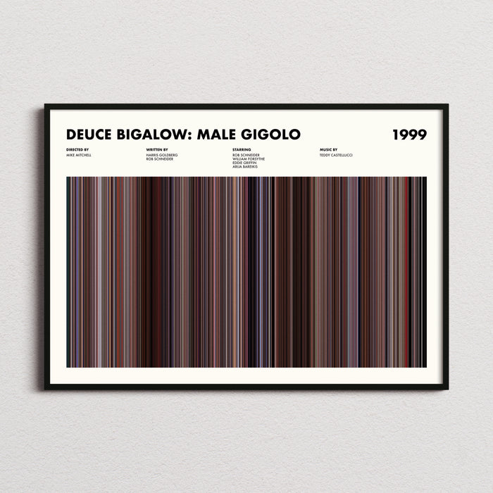 Deuce Bigalow Male Gigolo Movie Barcode Poster